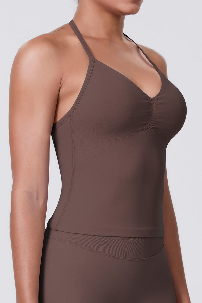 Flextone Halter Sports Top Brown Small   Brown