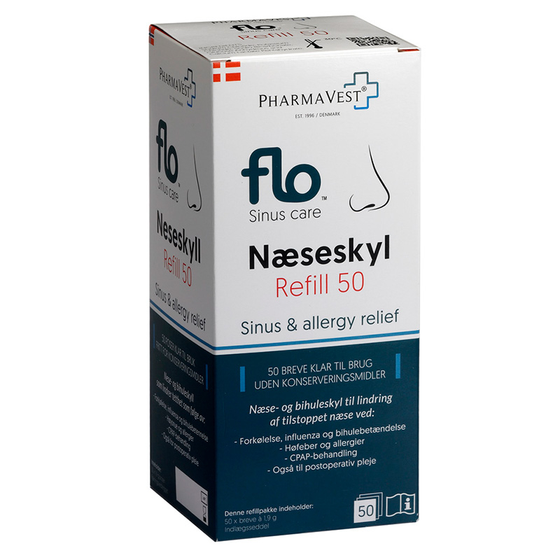 Flo Næseskyller Salt – 50 Stk til Optimal Vejrtrækning