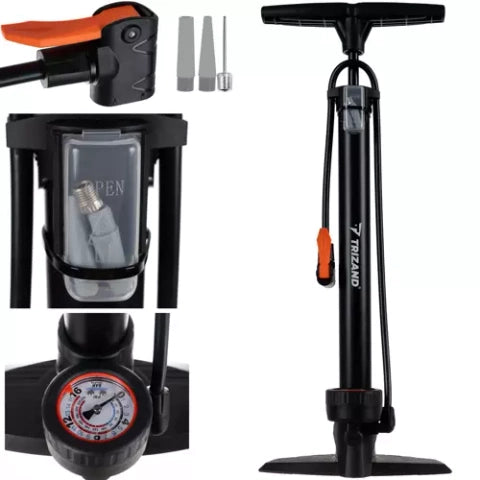 Fodpumpe med Manometer - 16 Bar / 230 PSI Tilbud!