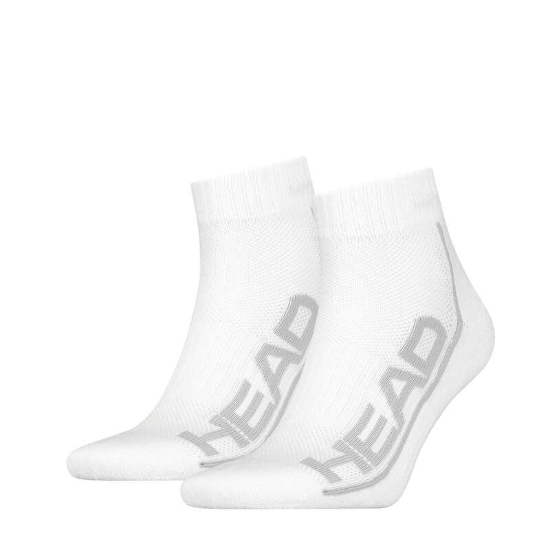 Head Stripe Quarter Strømper - 2 par Hvid Tilbud!
