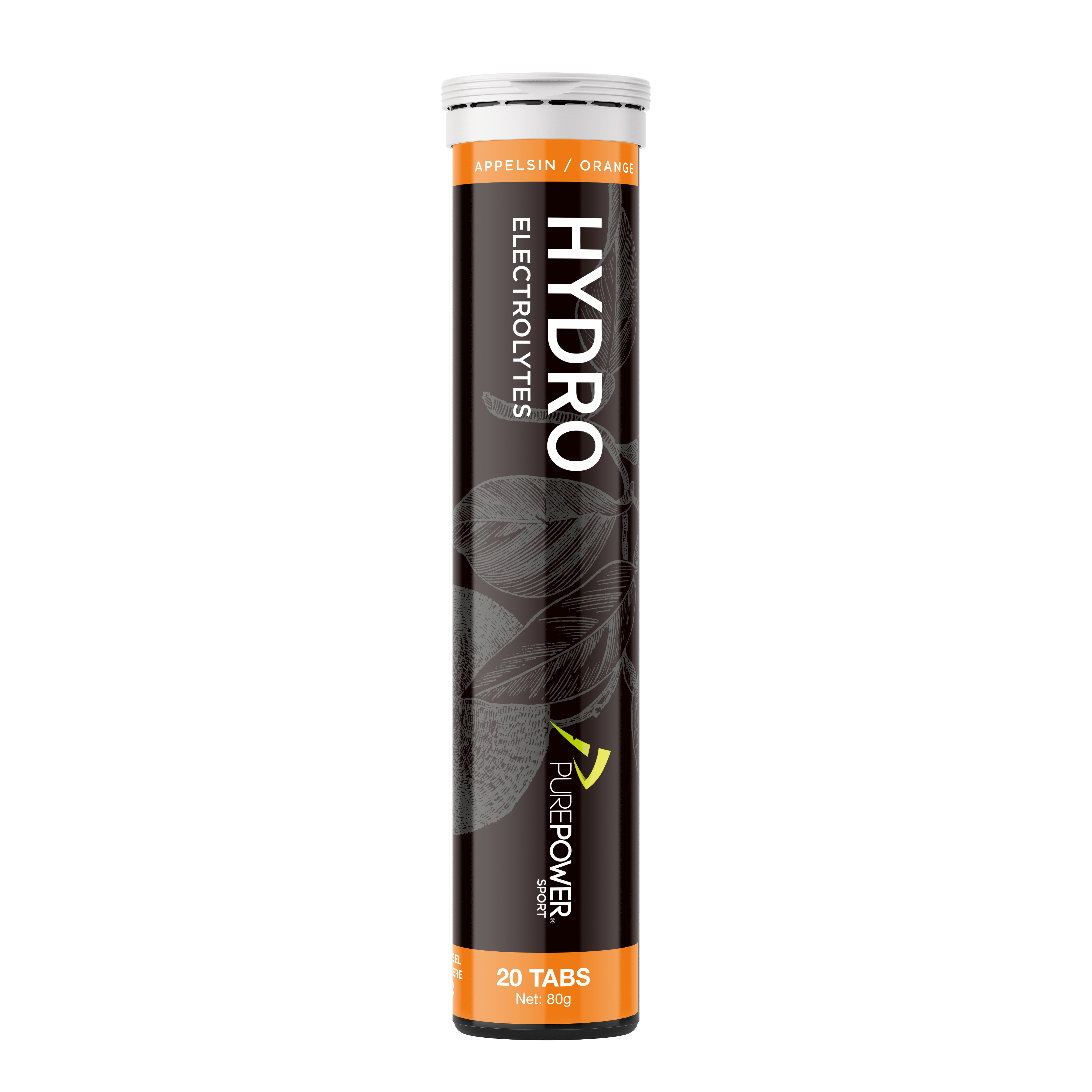 Hydro Appelsin Elektrolytdrik 20 Tabs – Træningsboost!
