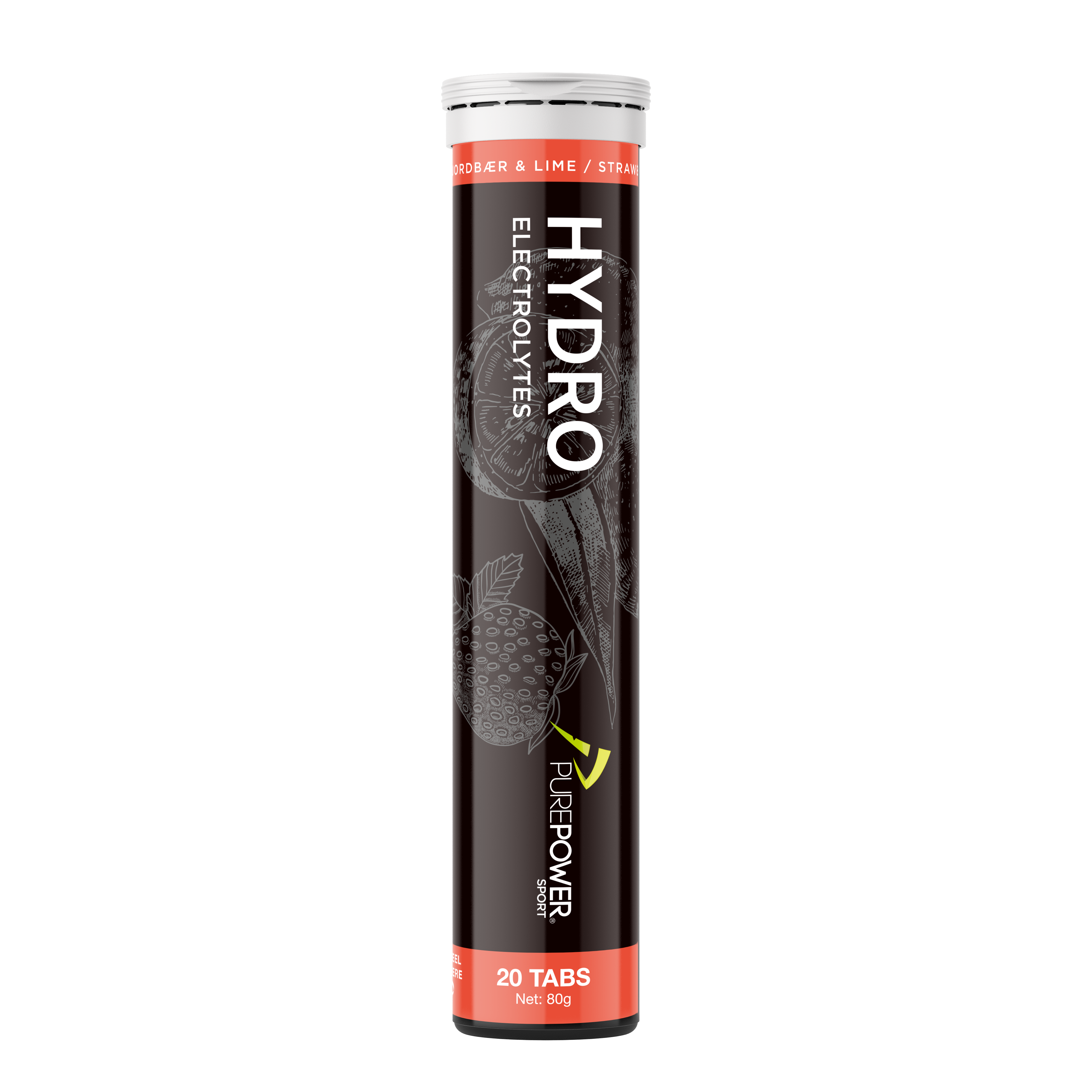 Hydro Jordbær Lime 20 Tabs – Forfriskende Energidrik!