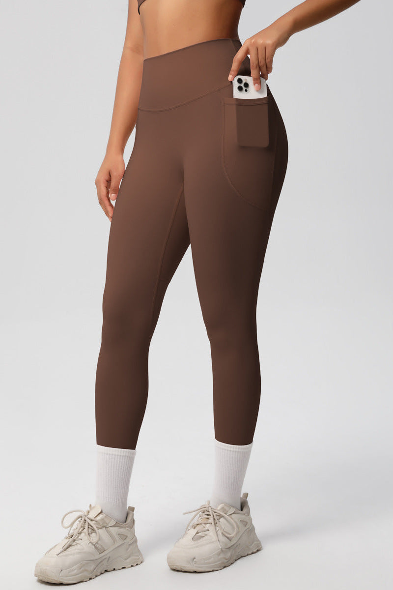 Lea Tights Med Lommer Brown Small   Brown