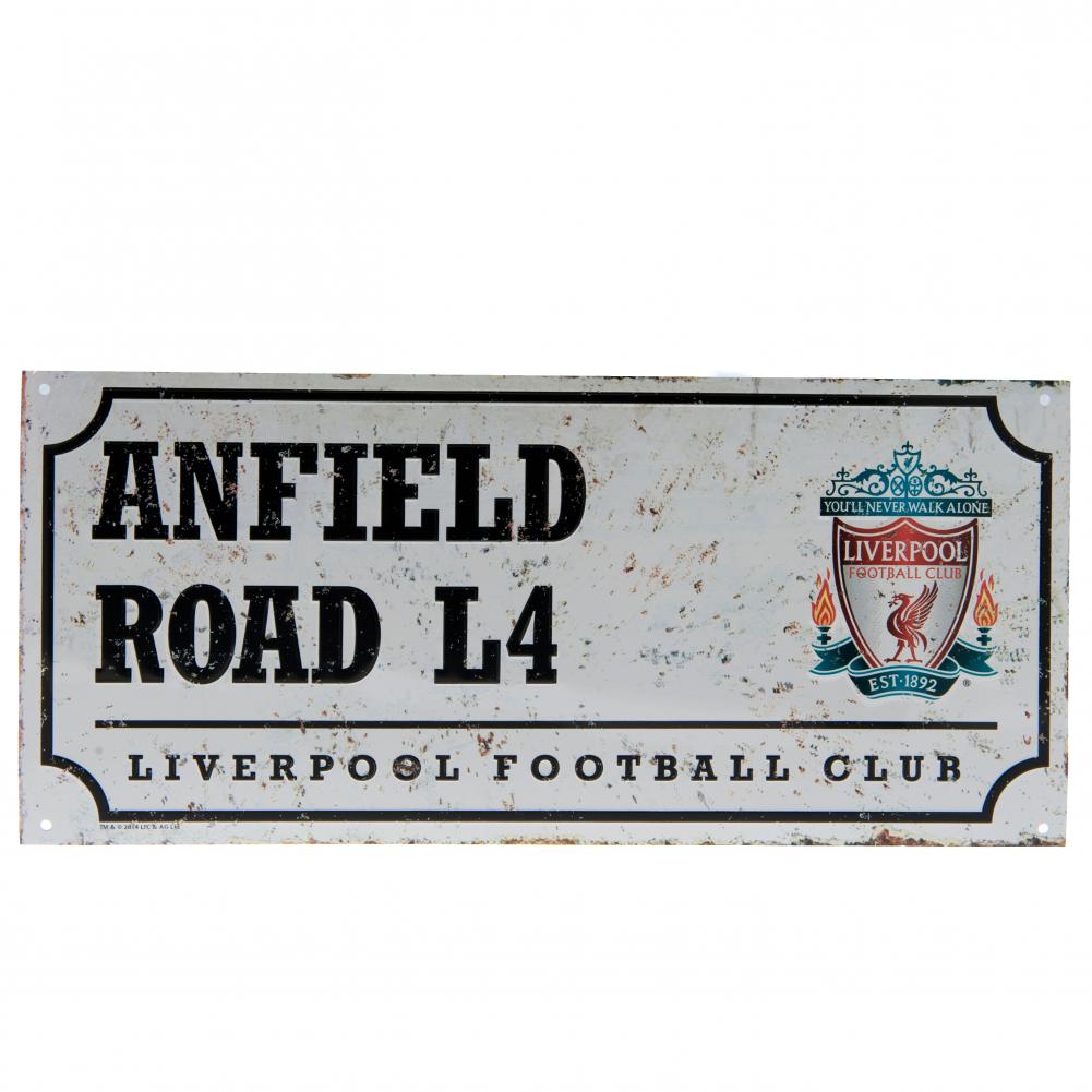 Liverpool FC Anfield Road Metal Skilt - Officiel Licens