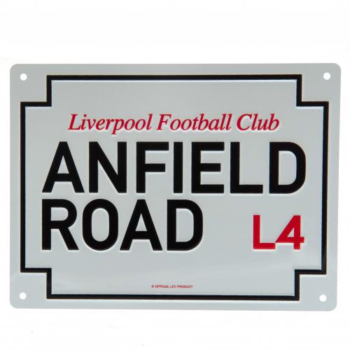 Liverpool FC Anfield Road Metal Skilt - Officiel Dekoration