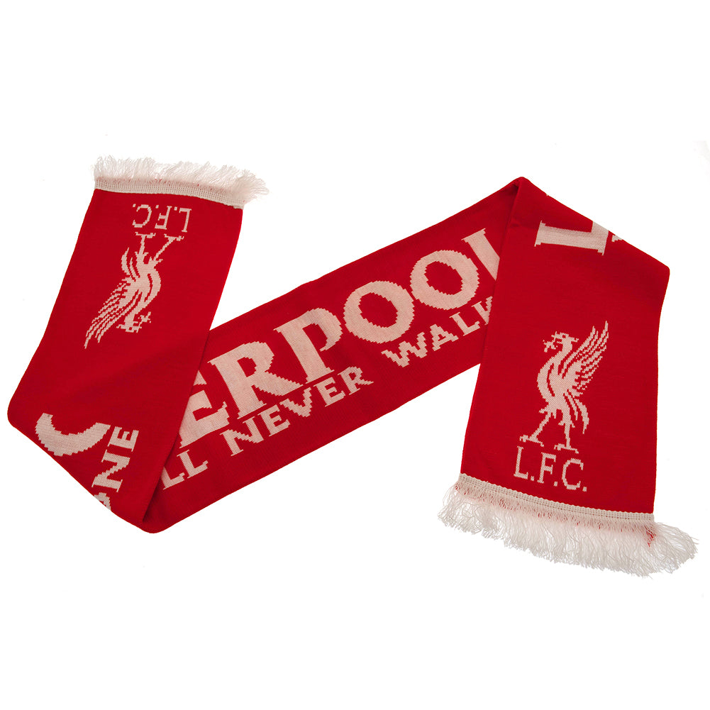 Liverpool FC Halstørklæde - Hvid med Logo og Frynser