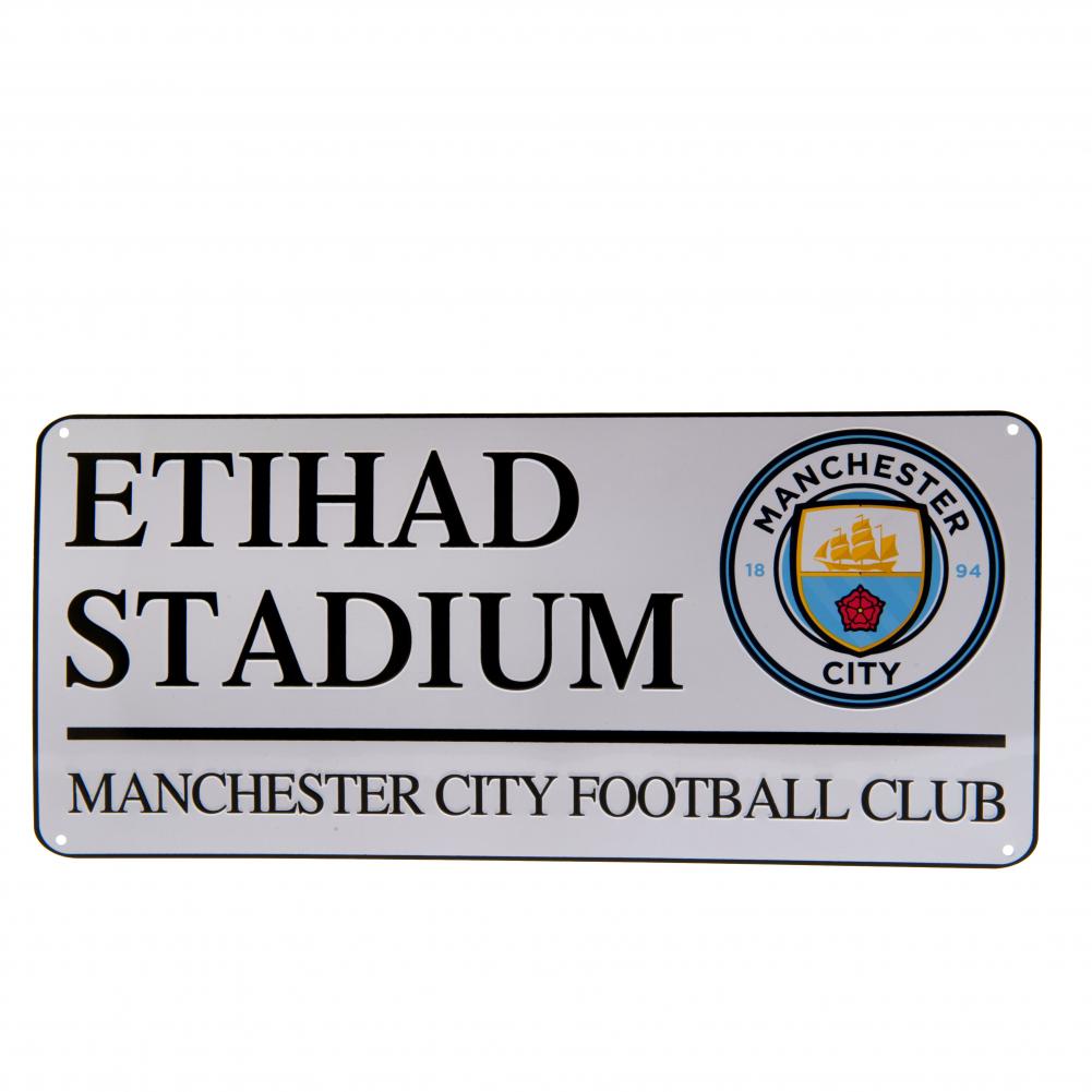 Manchester City FC Etihad Stadion Metal Skilt - Fanartikel