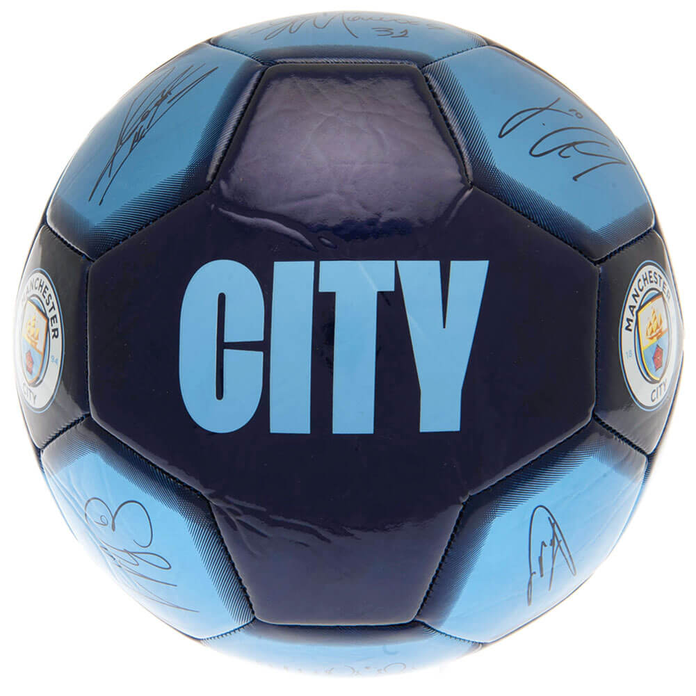 Manchester City FC Fodbold med Spillerunderskrifter