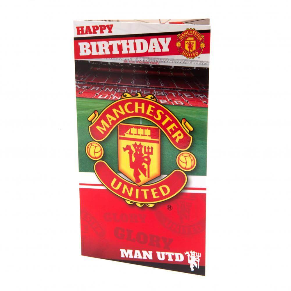 Manchester United FC Fødselsdagskort med Glans 22x12 cm