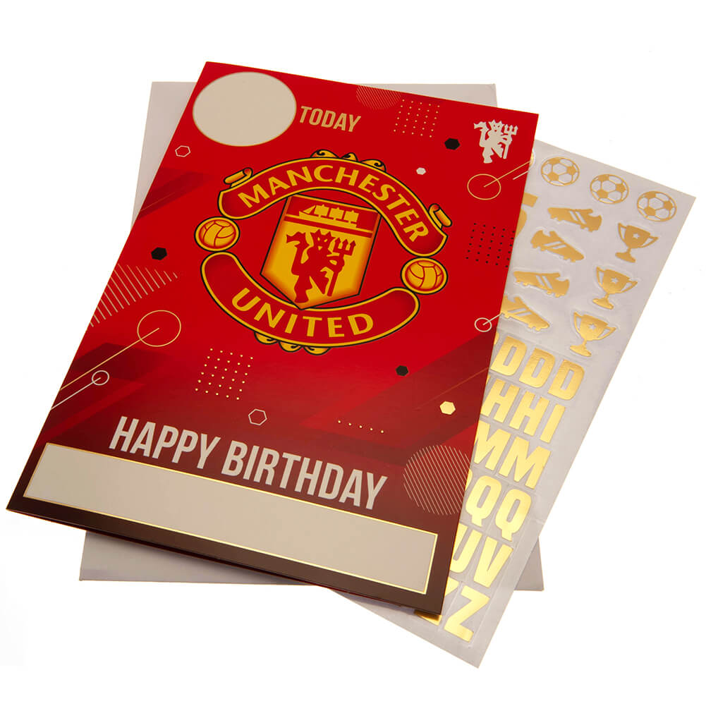 Manchester United Fødselsdagskort med Klistermærker