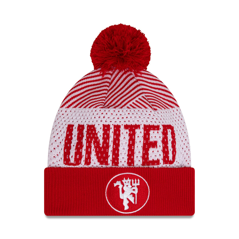 Manchester United New Era Rød   Hvid Pom Beanie