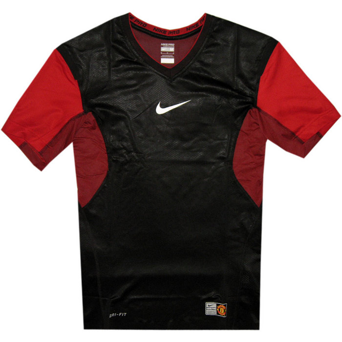 Manchester United Vapor Neck Top 2010/11 - Rød-sorte Udsalg