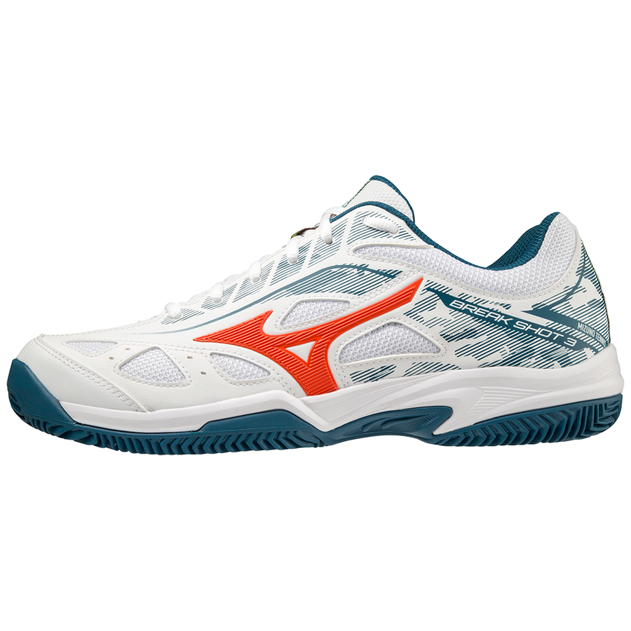 Mizuno Breakshot CC Unisex Padelsko - Hvid Rød Turkis