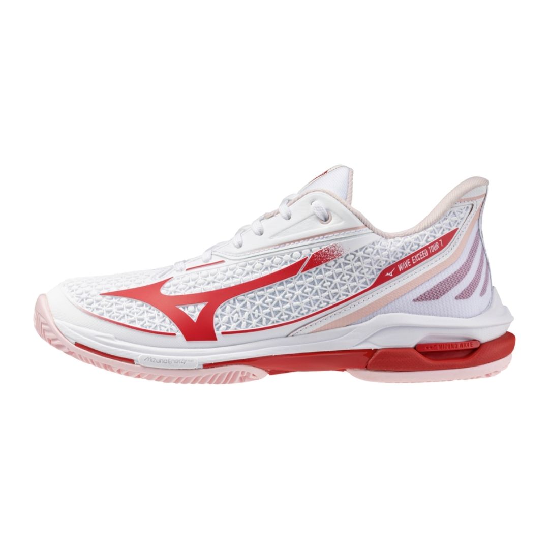 Mizuno Wave Exceed Tour   Cc Women  White Fiery Red Pinkesque  36