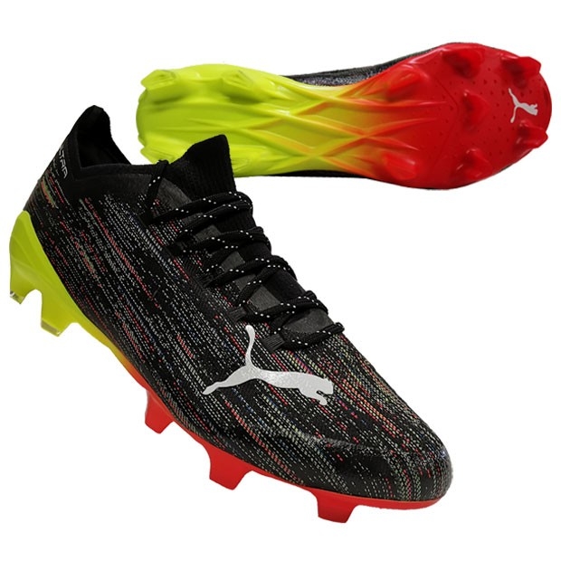 Puma Ultra 1.2 FG Fodboldstøvler – Sort-Gul – Black Friday!