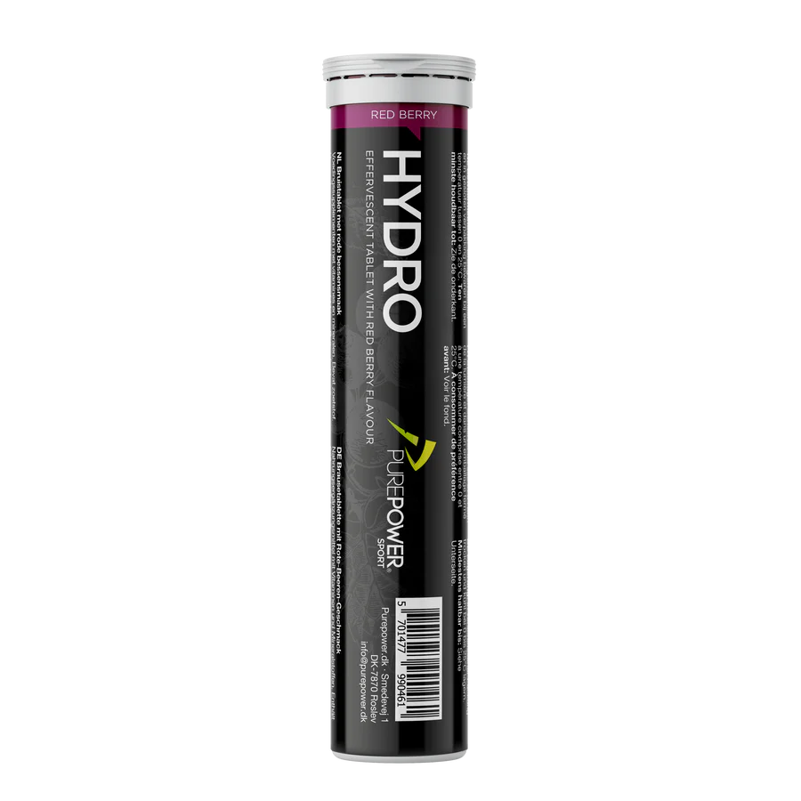 Purepower Hydrotabs Elektrolytter - Røde Bær Smag 20 Tabletter