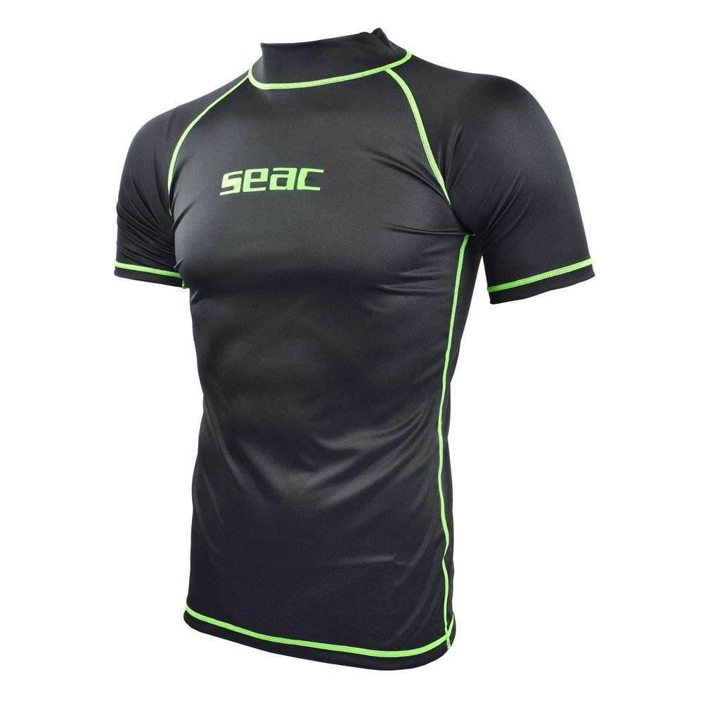 Seac T-Sun Rash Guard til mænd – Korte ærmer, sort beskyttelse