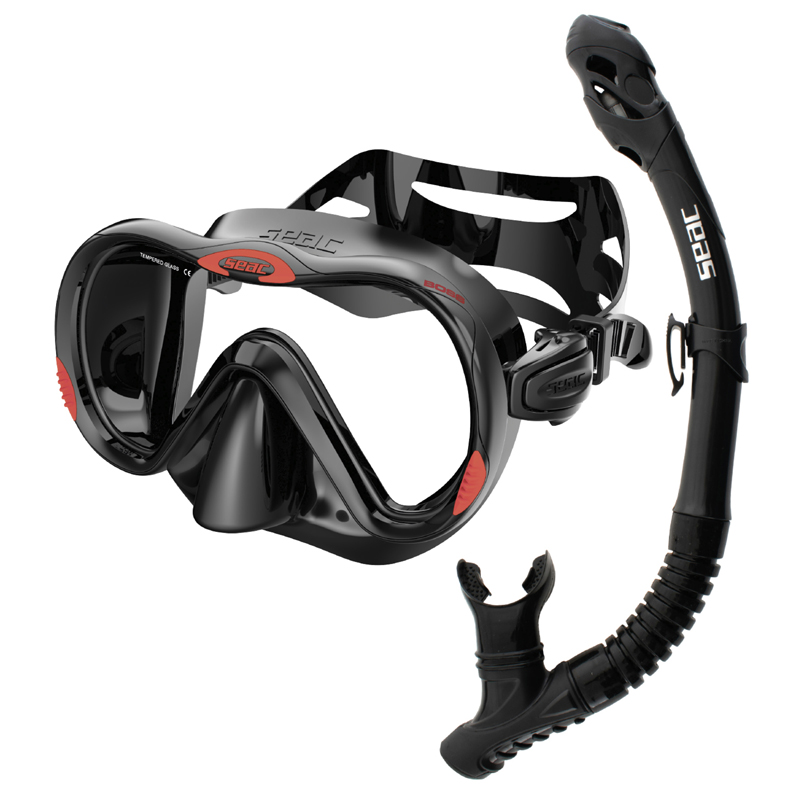 Seac Snorkelsæt Boss   Reverse Dry   Bl Sort