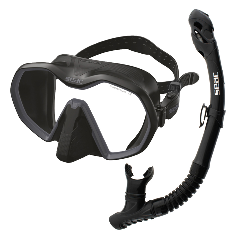 Seac Snorkelsæt Icona   Reverse Dry   Bl Sort Antracite