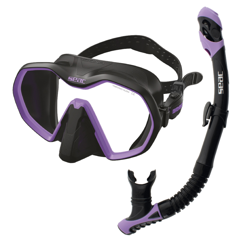 Seac Snorkelsæt Icona   Reverse Dry   Bl Sort Lilla