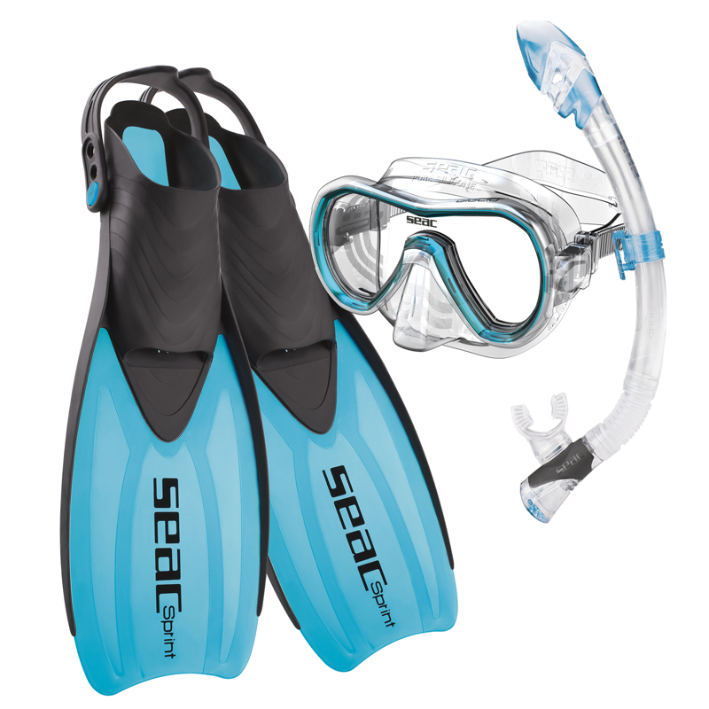 Seac Snorkelsæt Tris Sprint Dry   Kl Blå