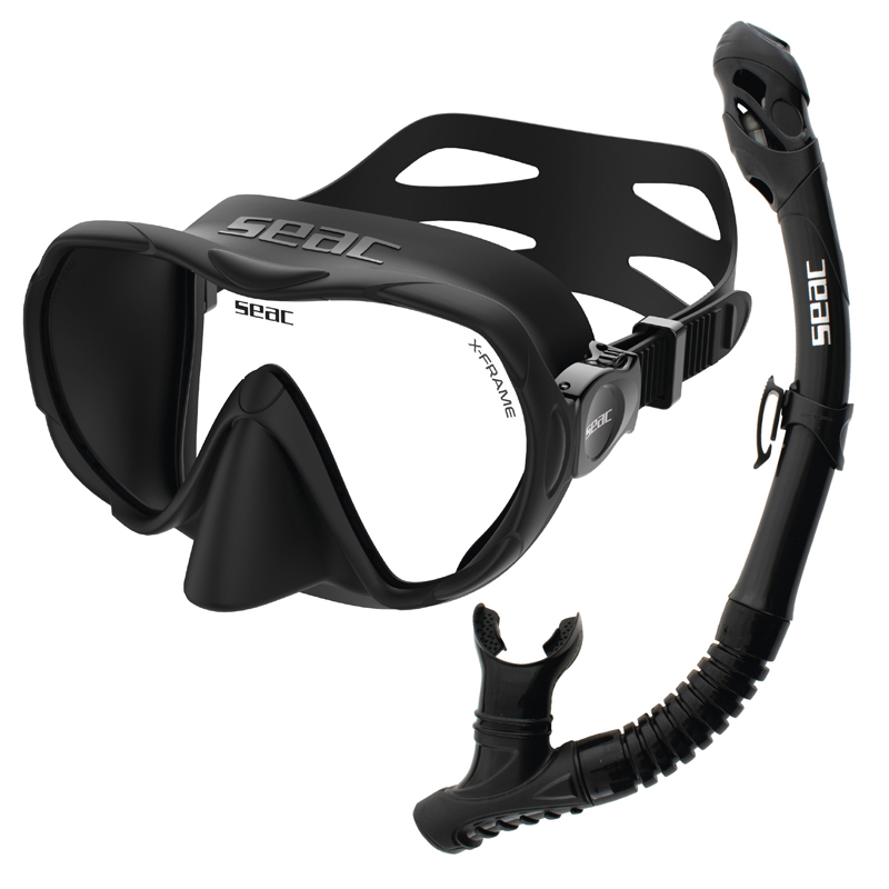 Seac Snorkelsæt  -frame Combo   Bl Sort