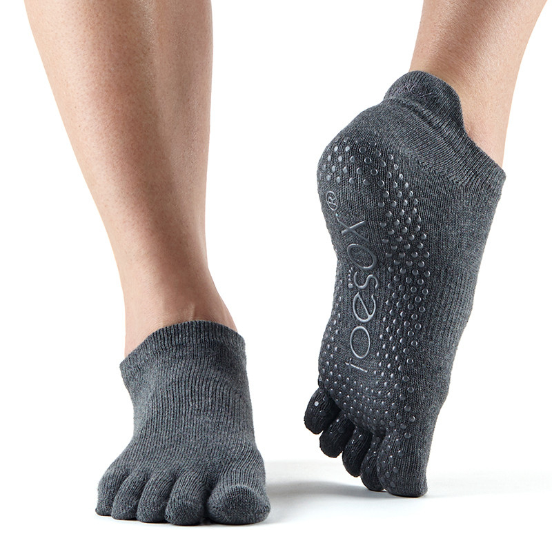 Toesox Lowrise Grip Strømper – Koksgrå Tilbud!