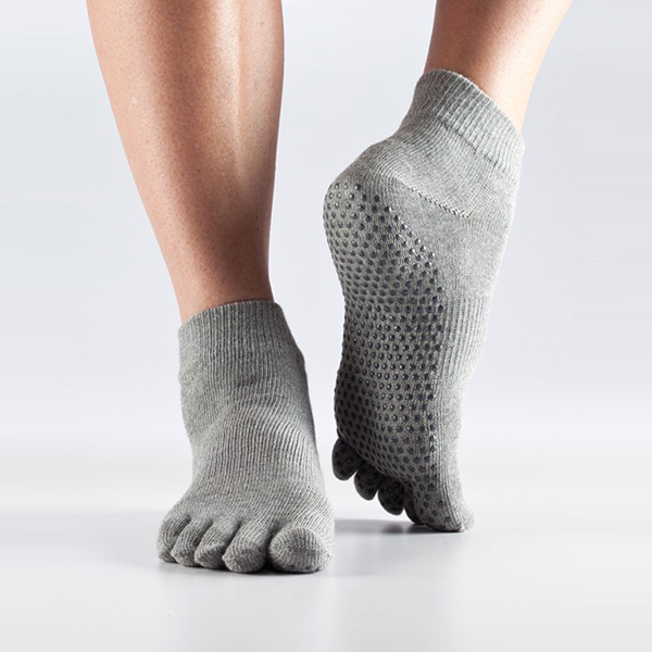 Toesox Non-slip Ankelstrømper til Yoga – Heather Grey