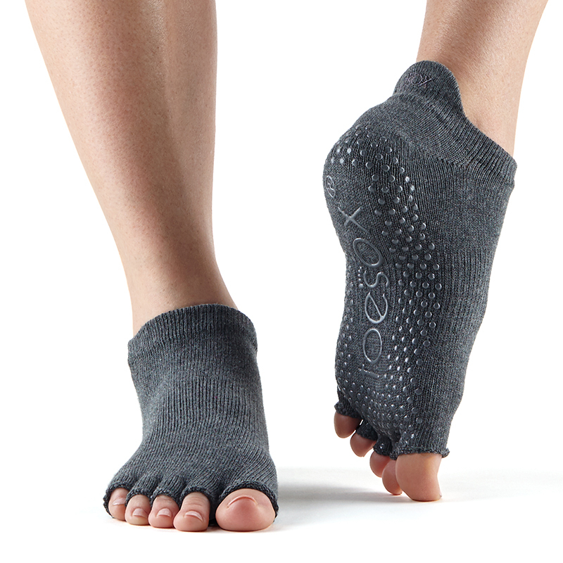 Toesox Halftoe Grip Sokker i Koksgrå – Fantastisk Pris!