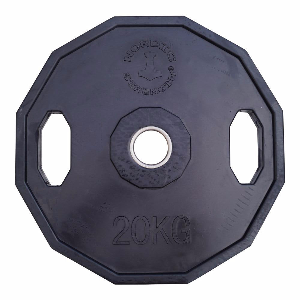 20 Kg Vægtskive 50 Mm - 12 Kantet Sort Tilbud!