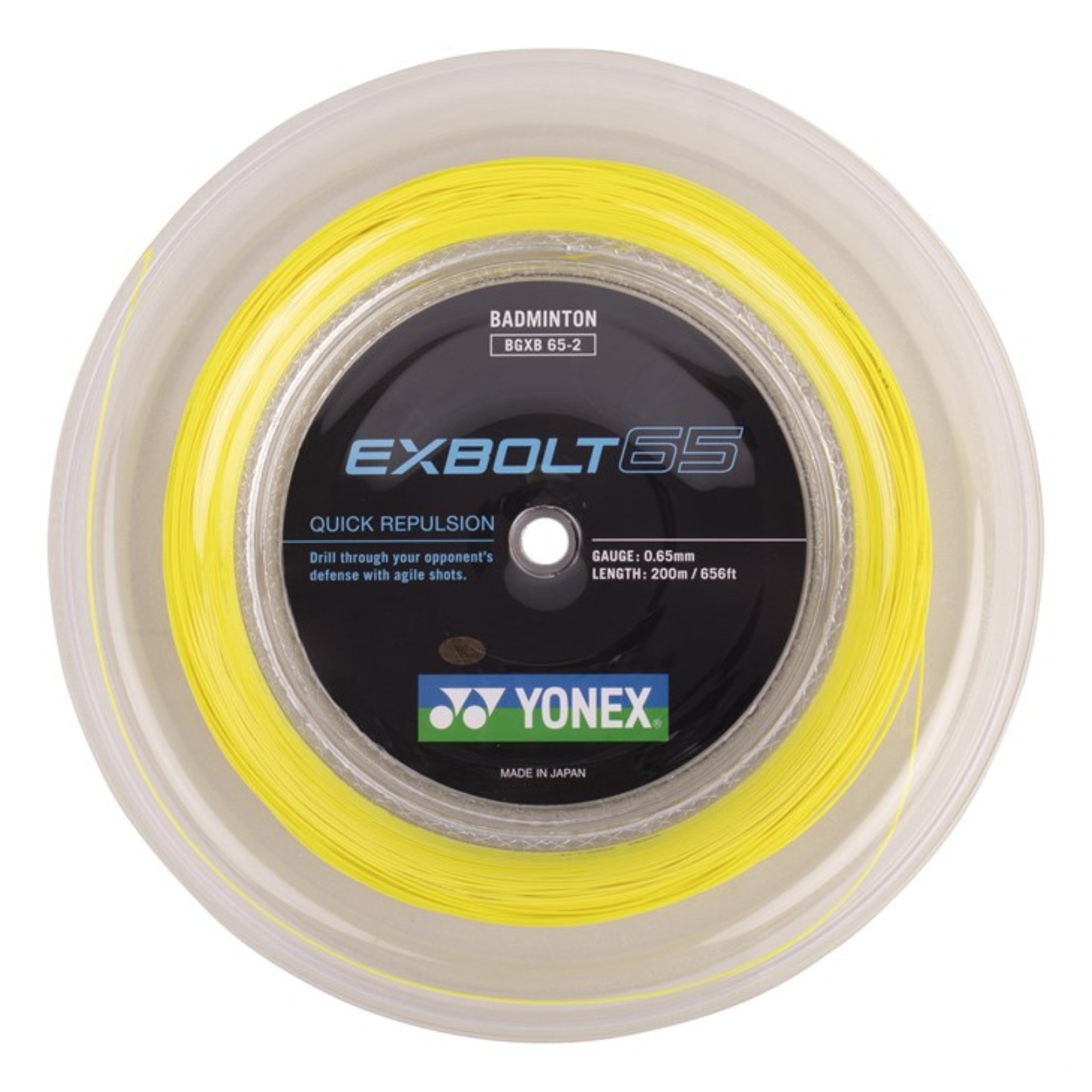 Yonex Exbolt 65 Badmintonstreng Gul 200m - Fantastisk Tilbud!