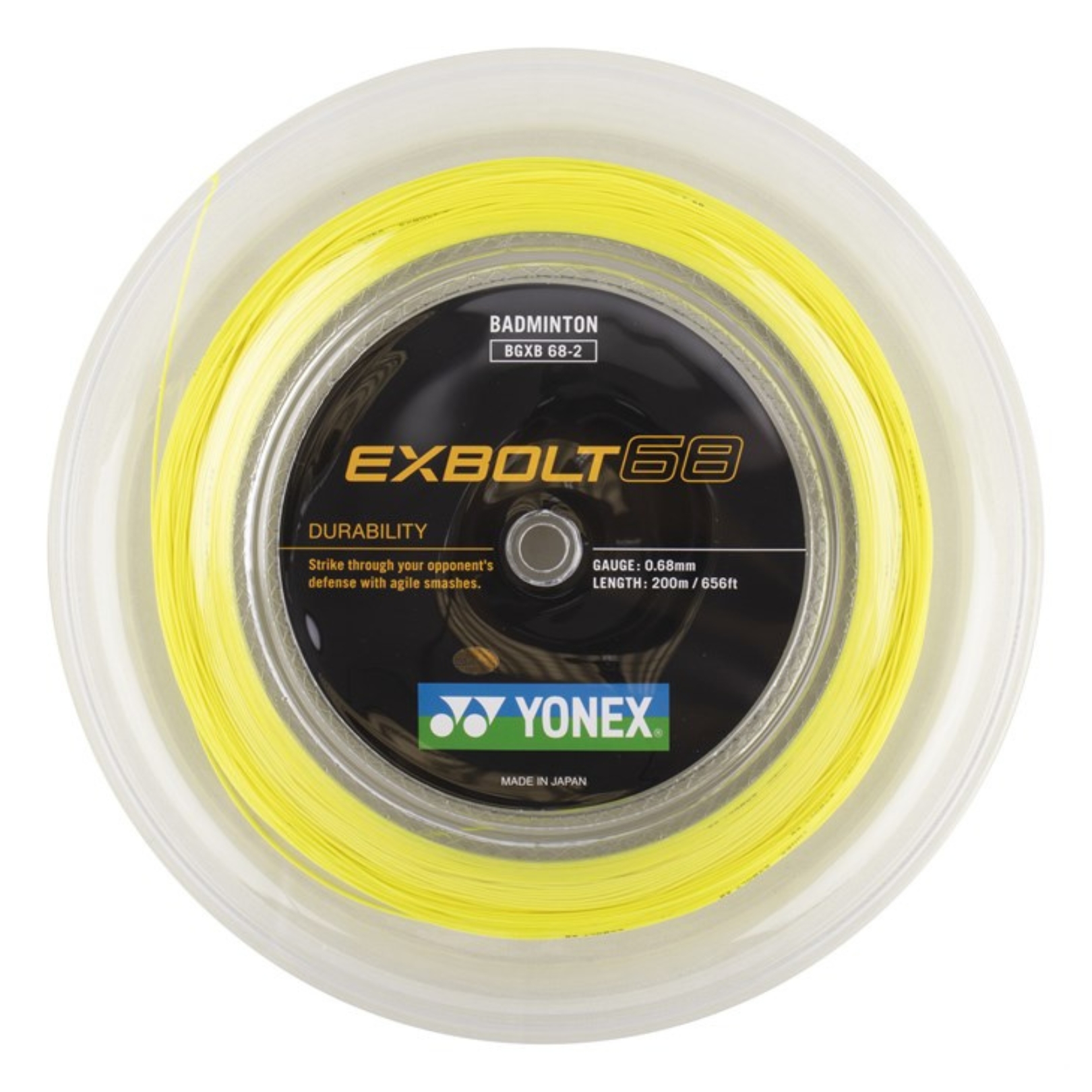 Yonex Exbolt 68 Gul Badmintonstreng 200m - Fantastisk tilbud!