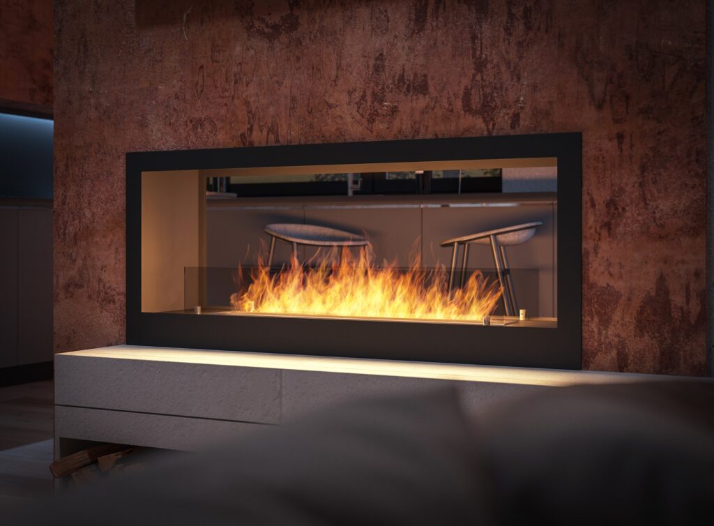 Åben-sidet Tunnel Biopejs 120 cm – Elegant Flammevisning!
